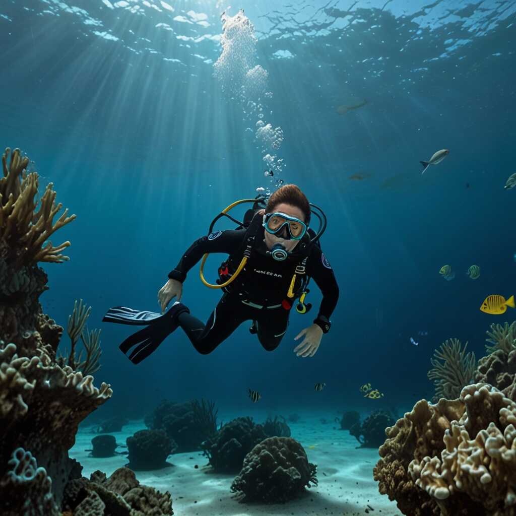 Colorful fins lined up on a sandy beach