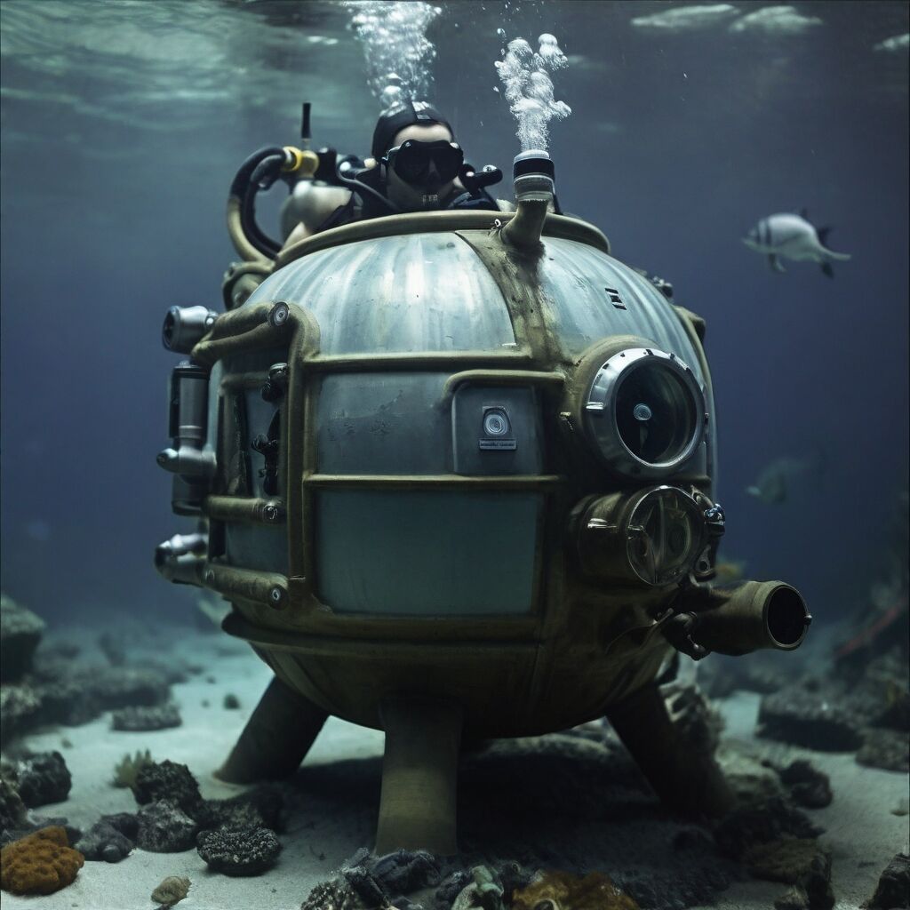 Technical diver using a dive computer in challenging conditions