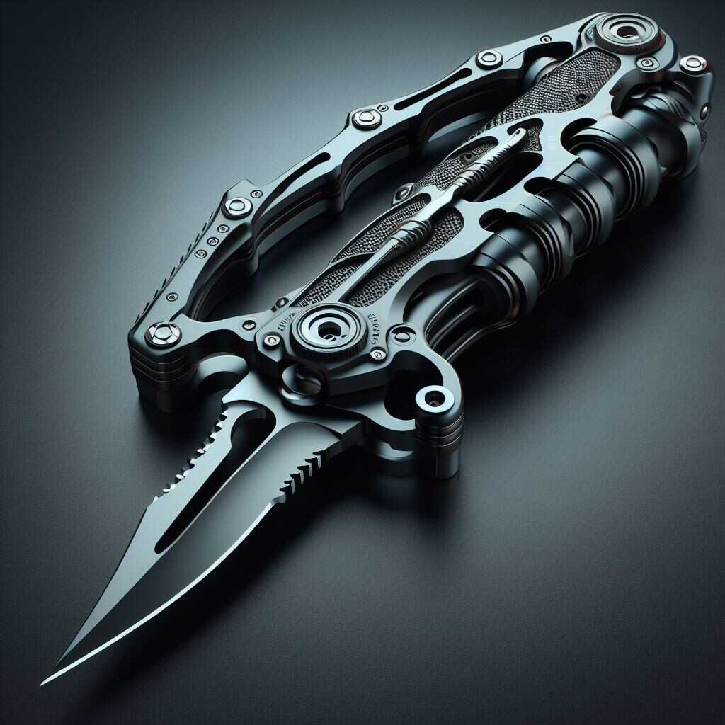 Titanium saw dive knife